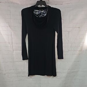 4/$20 Cupio Black Cowl Neck Long Sleeve Sheath Dress